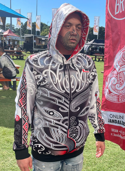 Whakairo Ta Moko Tino Rangatiratanga Māori hoodie