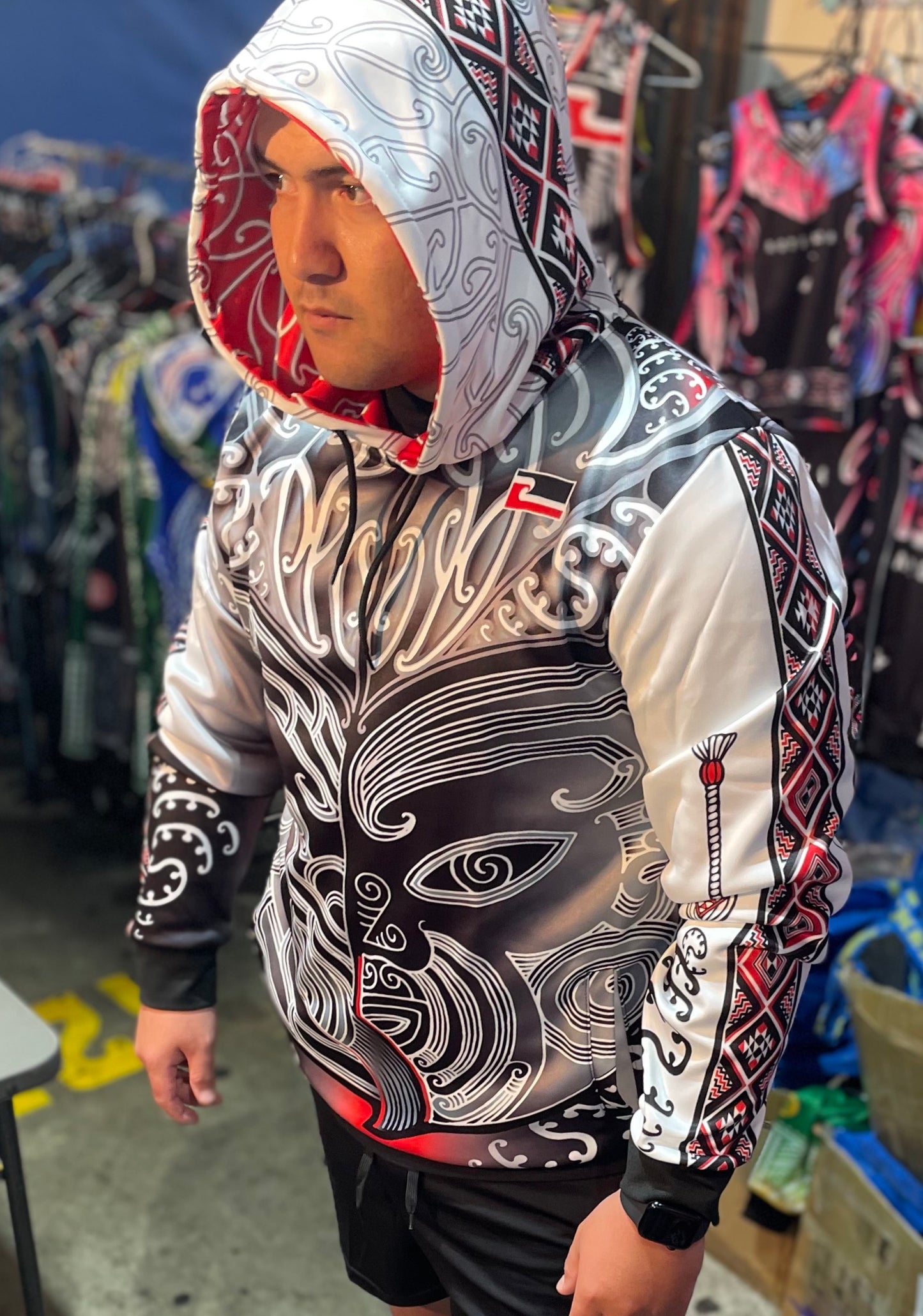 Whakairo Ta Moko Tino Rangatiratanga Māori hoodie