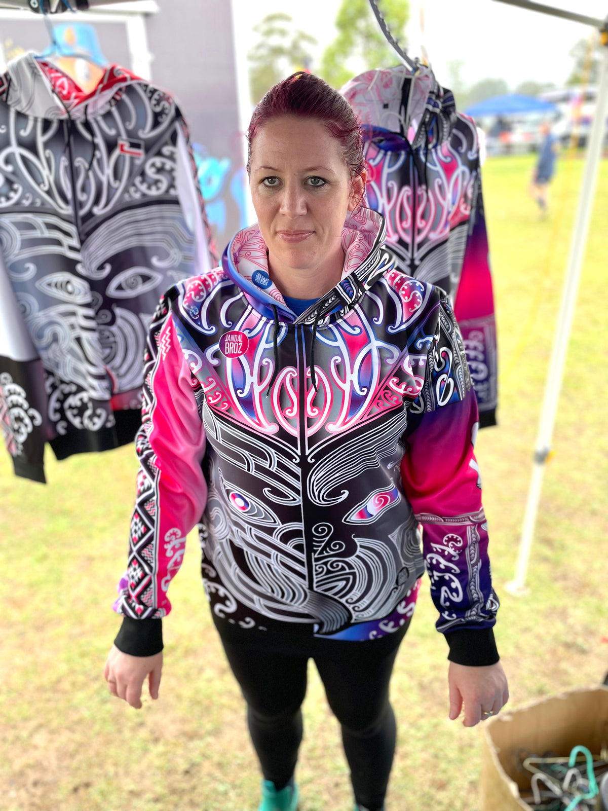 • Māori hoodie Aroha Nui whakarongo pink purple
