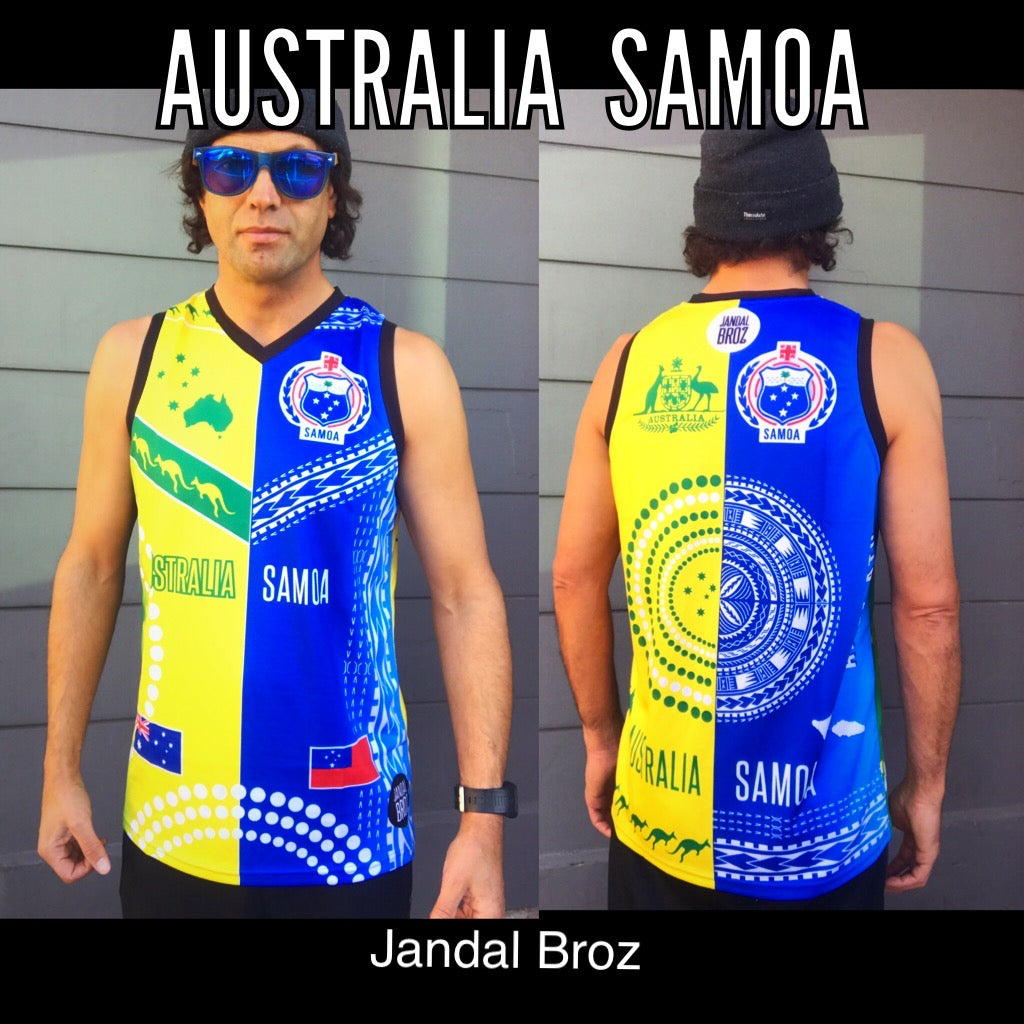 Samoa and Australia Singlet- Basketball Adults