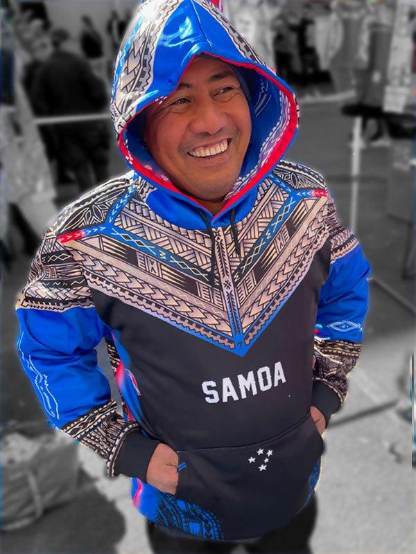 Samoa hoodie Manuia Siapo blue red Womans