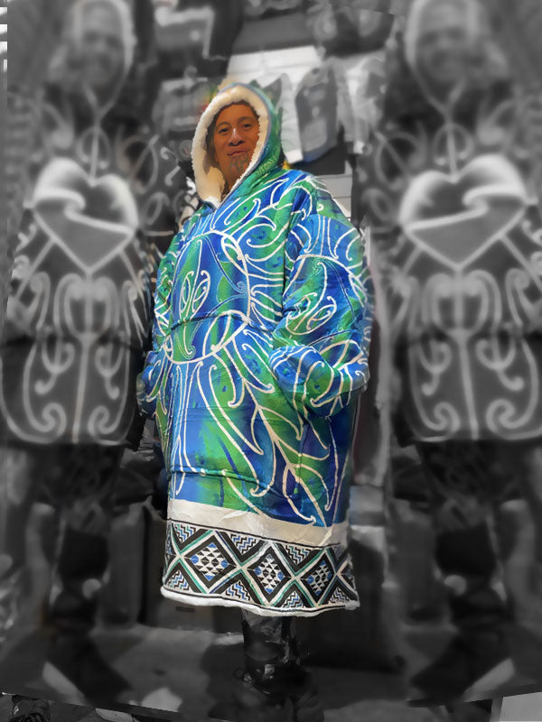 • Mahana Blanket Hoodie - Māori Circle Tangaroa
