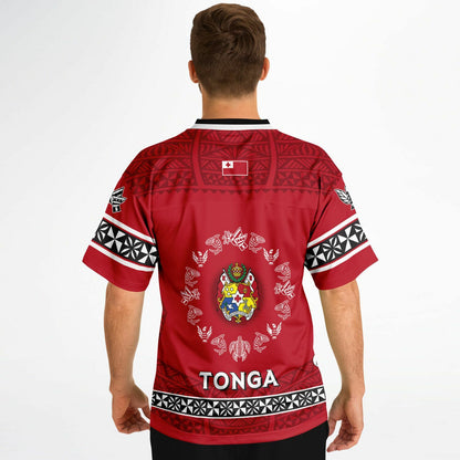 Tonga Red black Football Jersey - (price includes delivery)