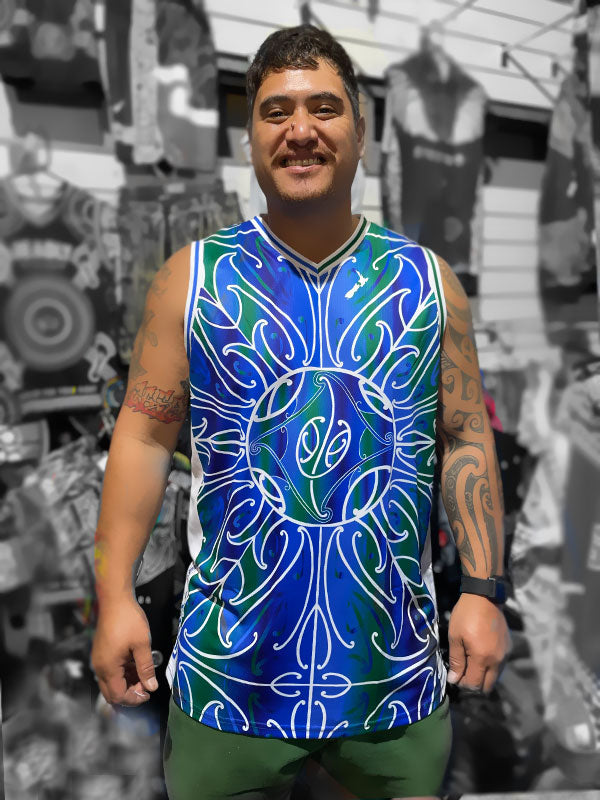 • Circle - Tangaroa Tane Maori Basketball Singlet