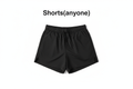 Plain black shorts "Shorts(anyone
)" written above