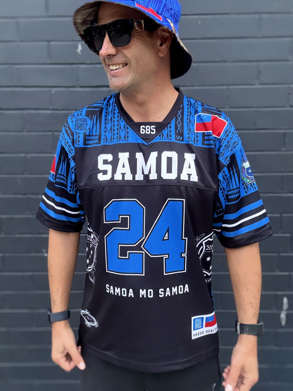 • Samoa Heritage Shirt Black American Football fan Jersy