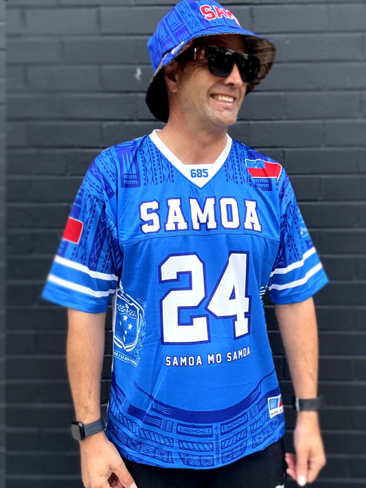 • Samoa Heritage Shirt Blue American Football fan Jersy