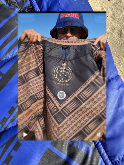• Samoa Puff jacket Blue siapo inside