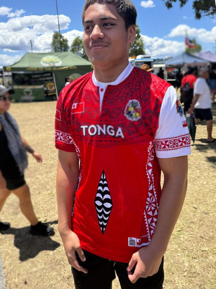 Tonga Rugby Jersy shirt red polo collar