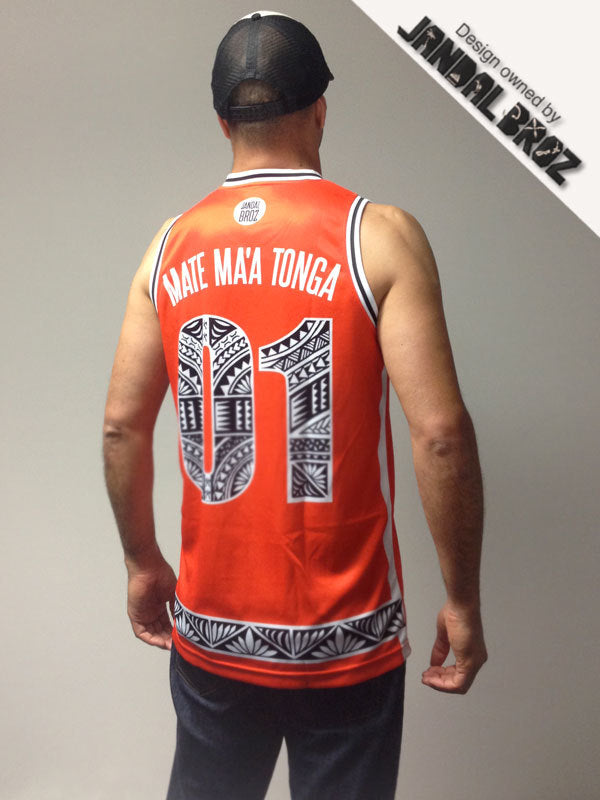 Tonga Kids Youth Basketball singlet red 01