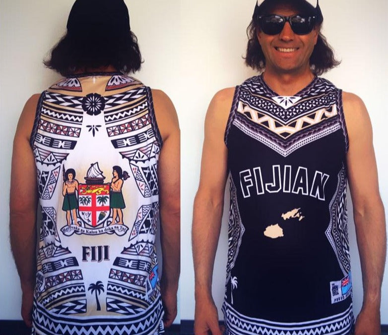 Basketball Singlet Vest Fiji V black brown