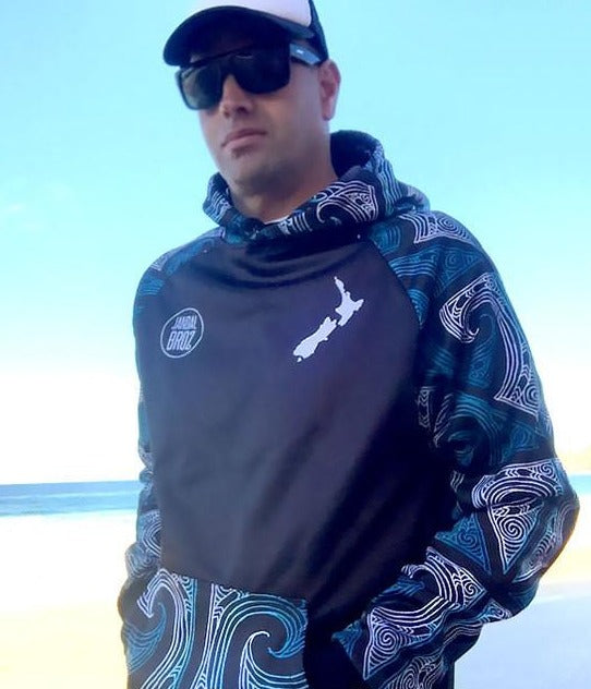 Māori hoodie Tangaroa arms puhoro