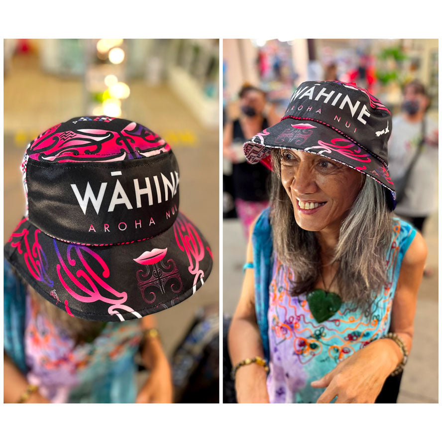 Wāhine Aroha nui Maori Bucket hat (pōtae)