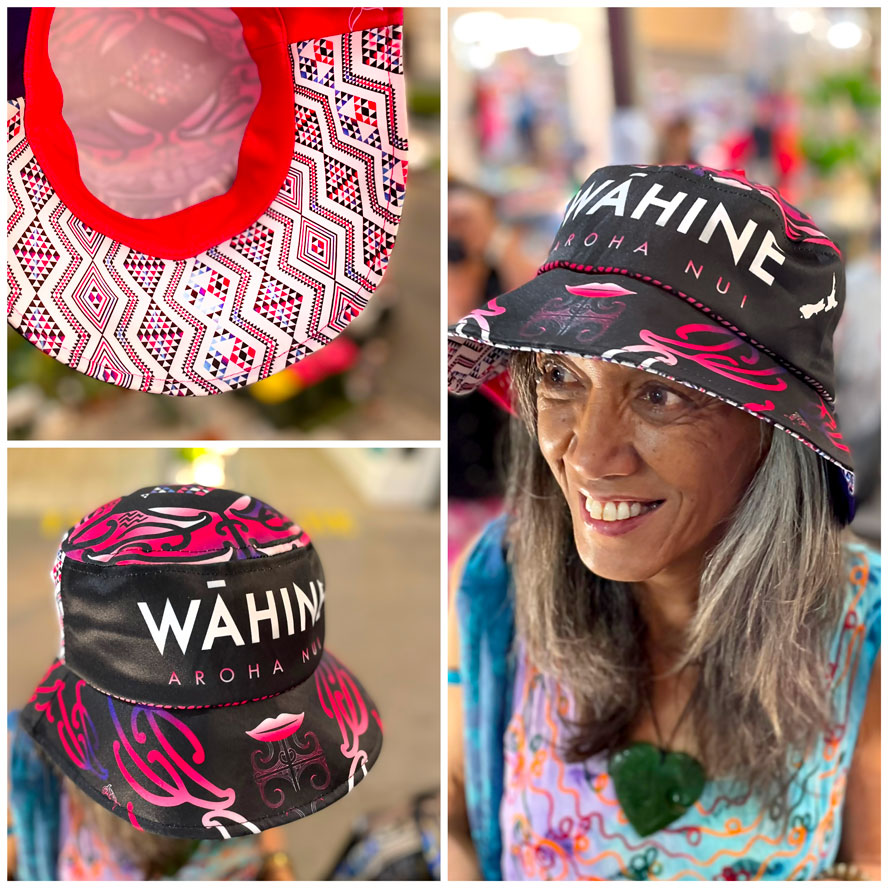 Wāhine Aroha nui Maori Bucket hat (pōtae)
