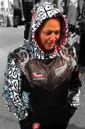 • Aotearoa New Zealand fern Māori hoodie - 3 baskets of knowledge