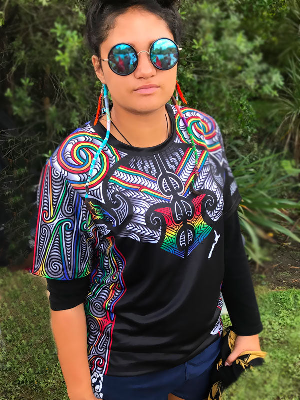 • Aotearoa Rasta Healing colours-  T-shirt (Sports breathable fabric)