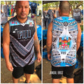 Basketball Singlet Vest Fiji V black blue