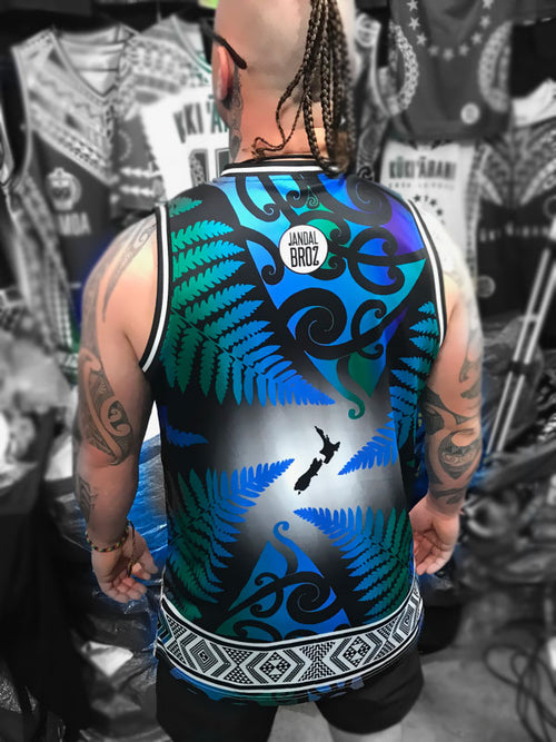 Aotearoa Tangaroa Fern Singlet